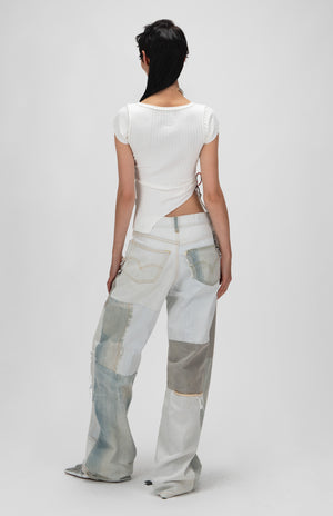 1OFF-Paris-Fuel-Jeans-Baggy-Patchwork-Ozone (model, back)