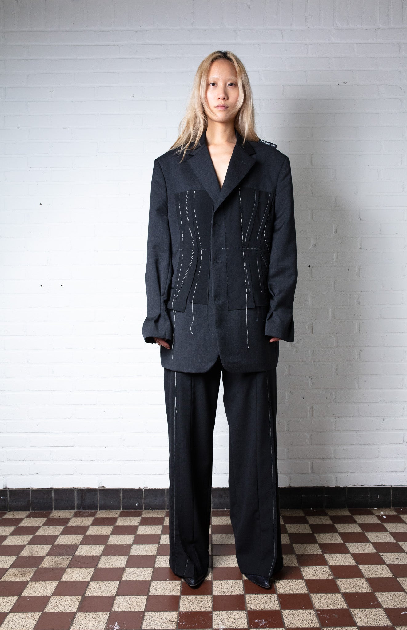 Blazer Contrast Stitching Shop Online 1 OFF Paris Official Store