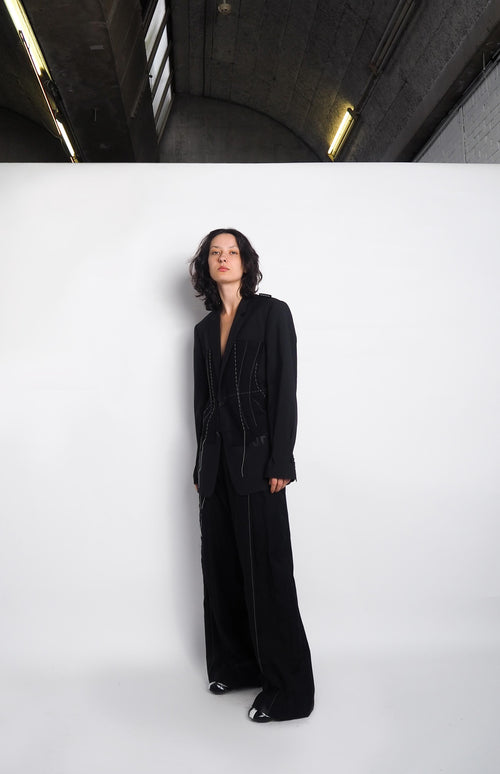 Blazer Contrast Stitching