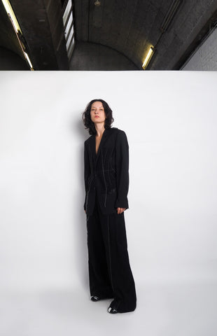 Blazer Contrast Stitching