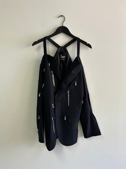 Blazer Cut Off Shoulder Stones 01