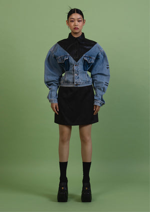 Jeans Jacket Tailored x Leather 02 {M/L}