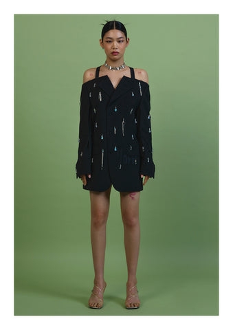 Blazer Cut Off Shoulder Stones 01 {S/M}