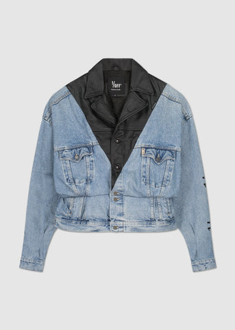 Jeans Jacket Tailored x Leather 02 {M/L}